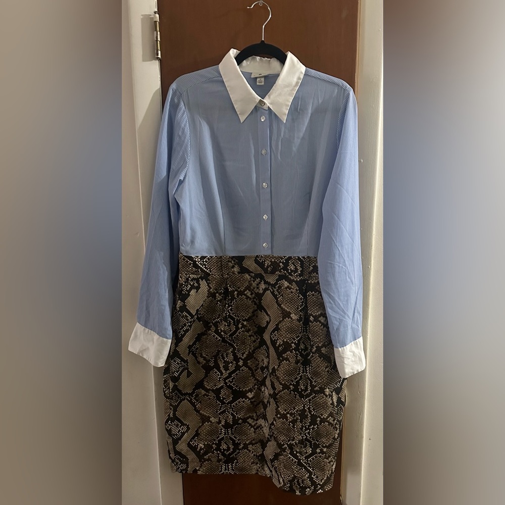 Altuzarra Pinstripe/Snakeskin Dress Size 14